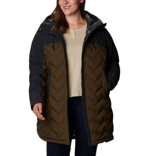 Jachete Din Puf Columbia Mountain Croo Long Dama Masline Verzi Negrii | Plus Size FS7SAQM80